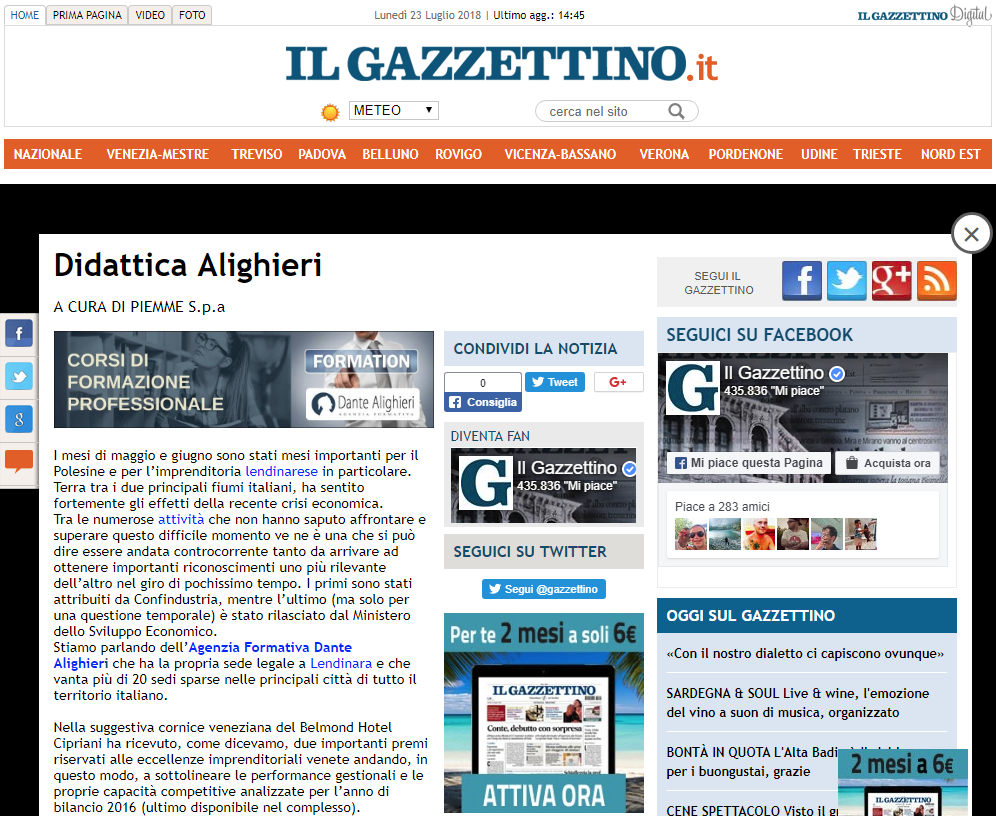 Comunicati Stampa Il Gazzettino