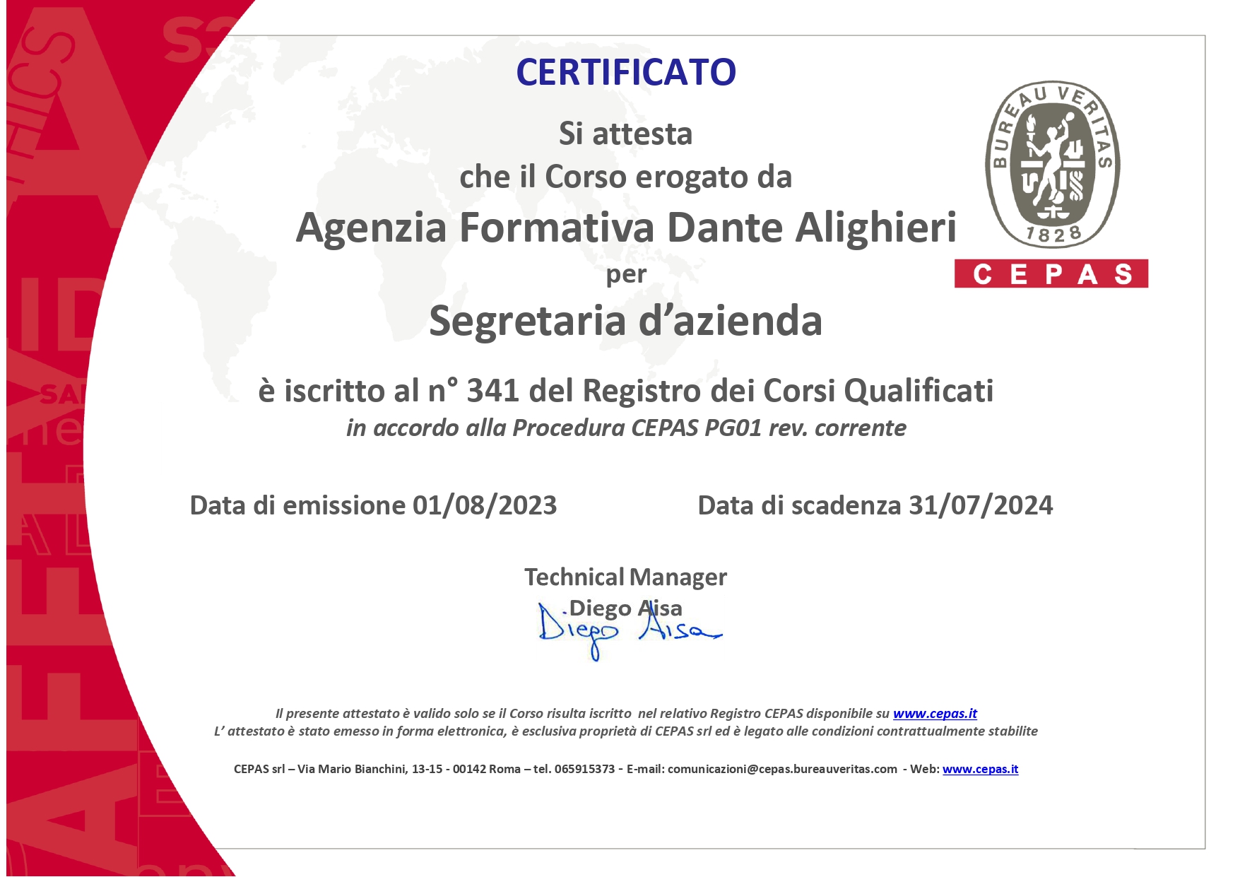 corso segretaria studio medico certificato cepas